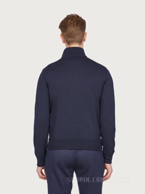 纳帕皮嵌料短夹克