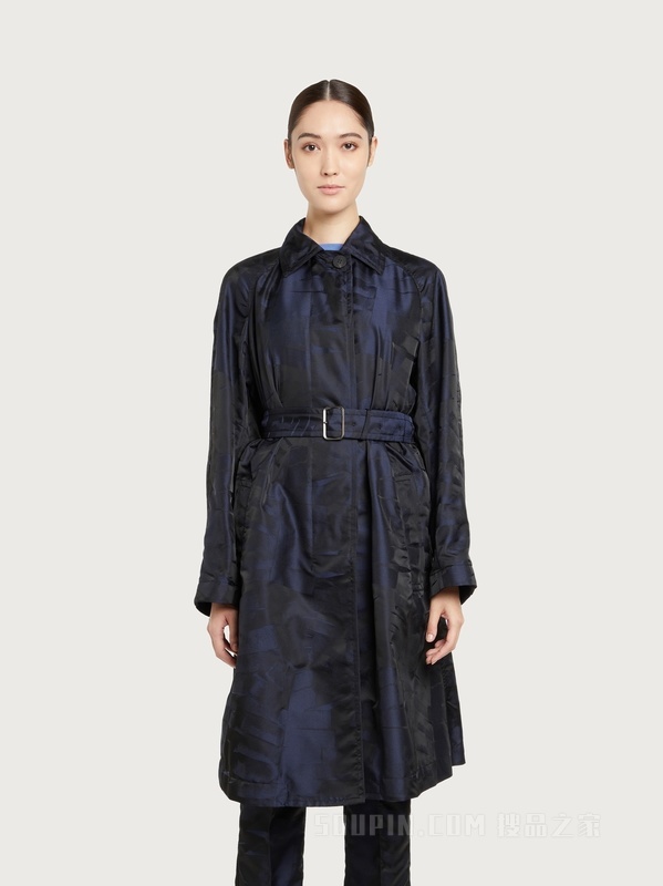 提花棕榈树风衣