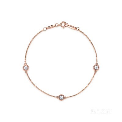 Elsa Peretti® 系列 18K 玫瑰金 Diamonds by the Yard™ 手链，中号。