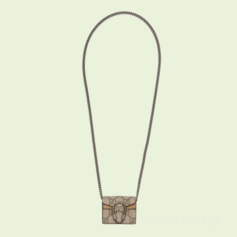 Dionysus系列AirPods保护套 米色和乌木色GG Supreme帆布