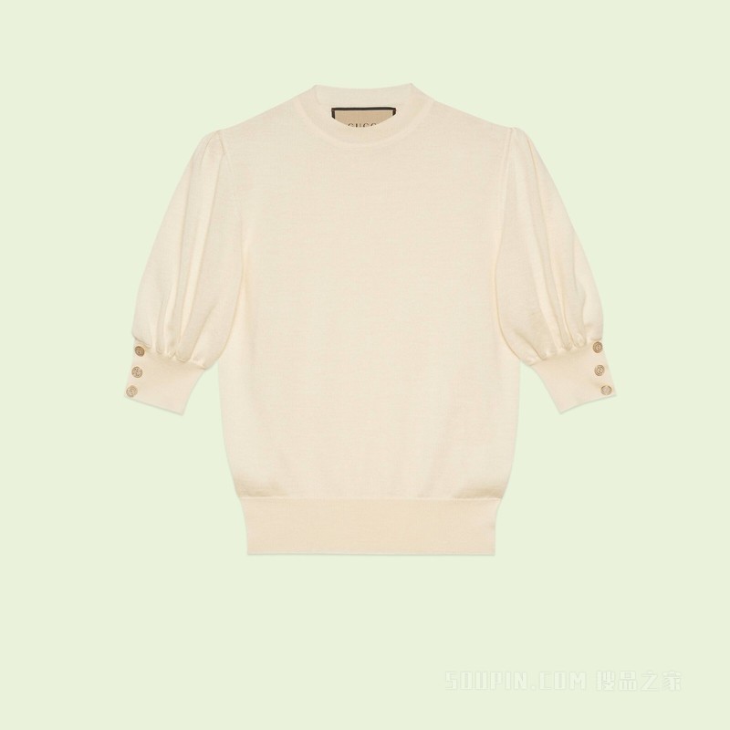 超细羊毛上衣 象牙白