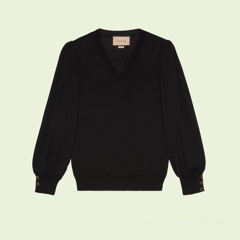 超细羊毛毛衣 黑色