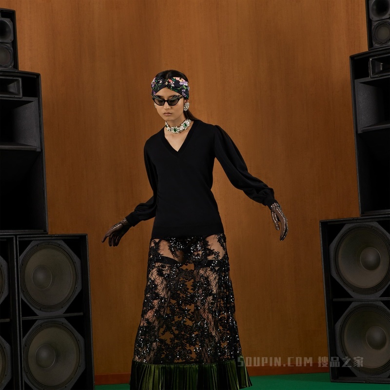 超细羊毛毛衣 黑色