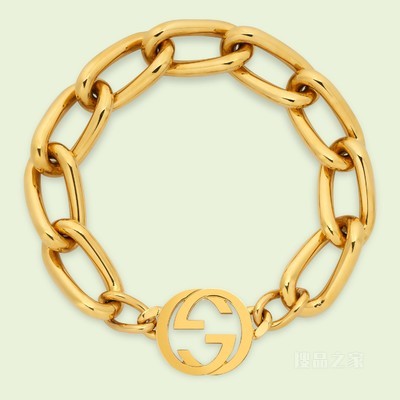 互扣式双G颈圈 金色调金属