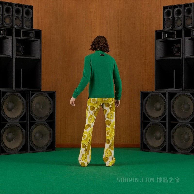 Gucci贴饰羊毛开衫 绿色