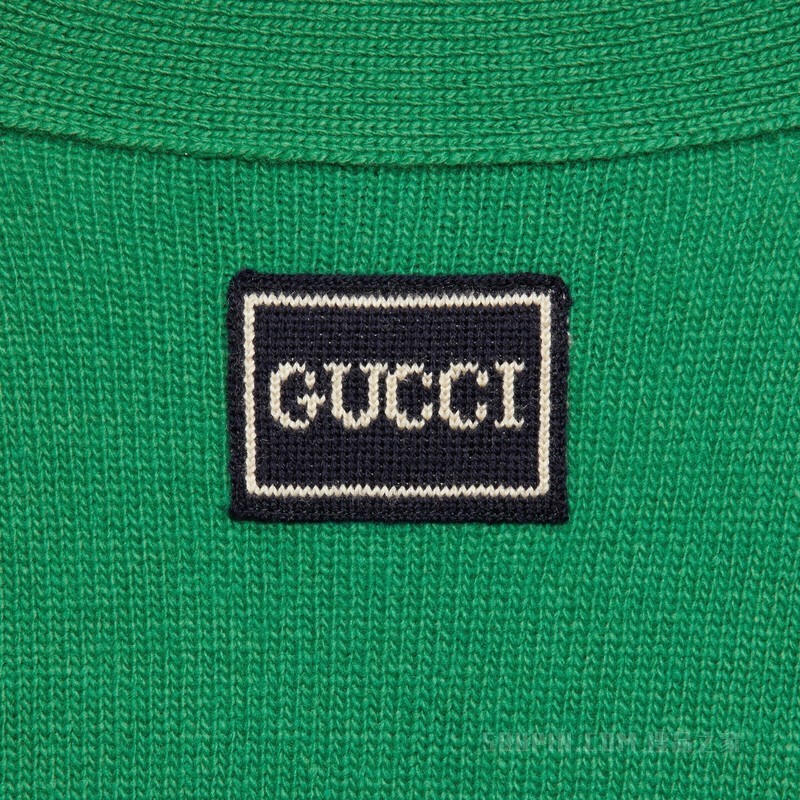 Gucci贴饰羊毛开衫 绿色