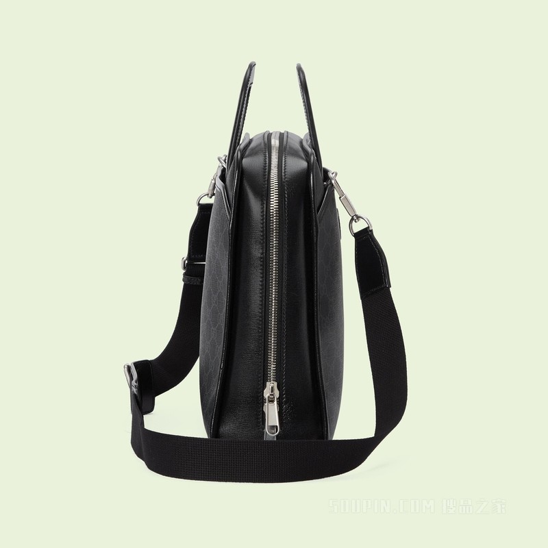 互扣式双G公文包 黑色Supreme帆布