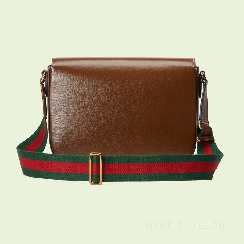 Gucci马衔扣1955系列肩背包 棕色皮革
