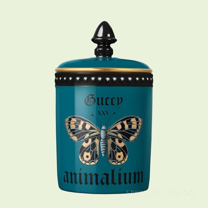 Fumus香氛Animalium印花蜡烛 蓝绿色瓷