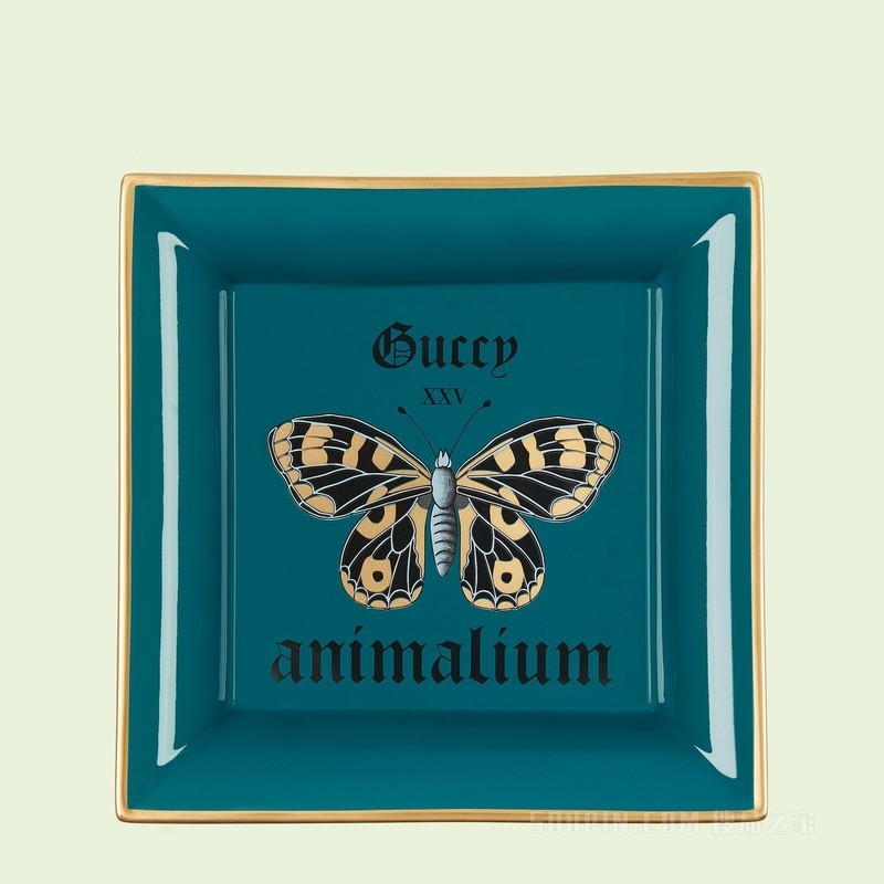 animalium印花零钱托盘 蓝绿色瓷