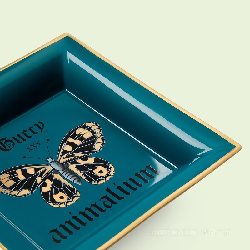 animalium印花零钱托盘 蓝绿色瓷