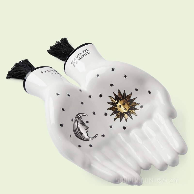 “Maison de l'Amour”印花手形饰品托盘 白色陶瓷