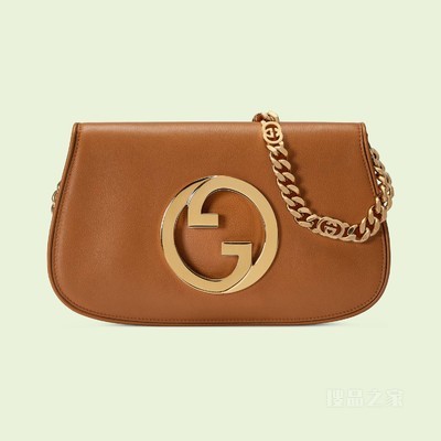 Gucci Blondie系列肩背包 浅棕色皮革