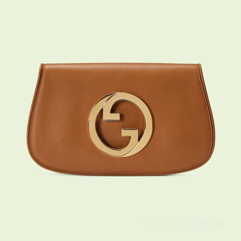Gucci Blondie系列肩背包 浅棕色皮革