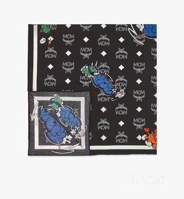 One Size Haru, Henry, Kaiser Monogram Print Bandana Scarf