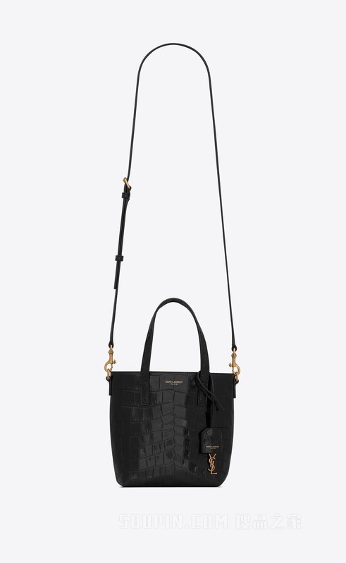 鳄鱼纹压印皮革SAINT LAURENT PARIS迷你购物包