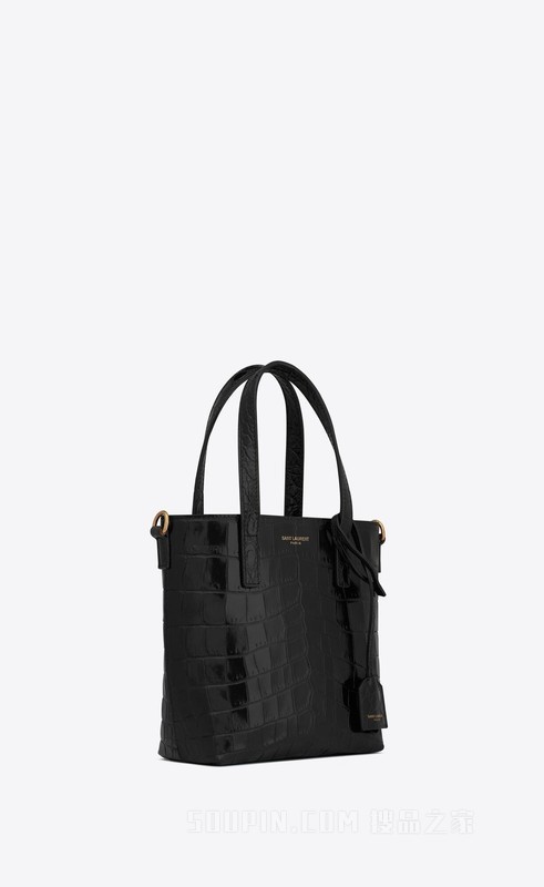 鳄鱼纹压印皮革SAINT LAURENT PARIS迷你购物包