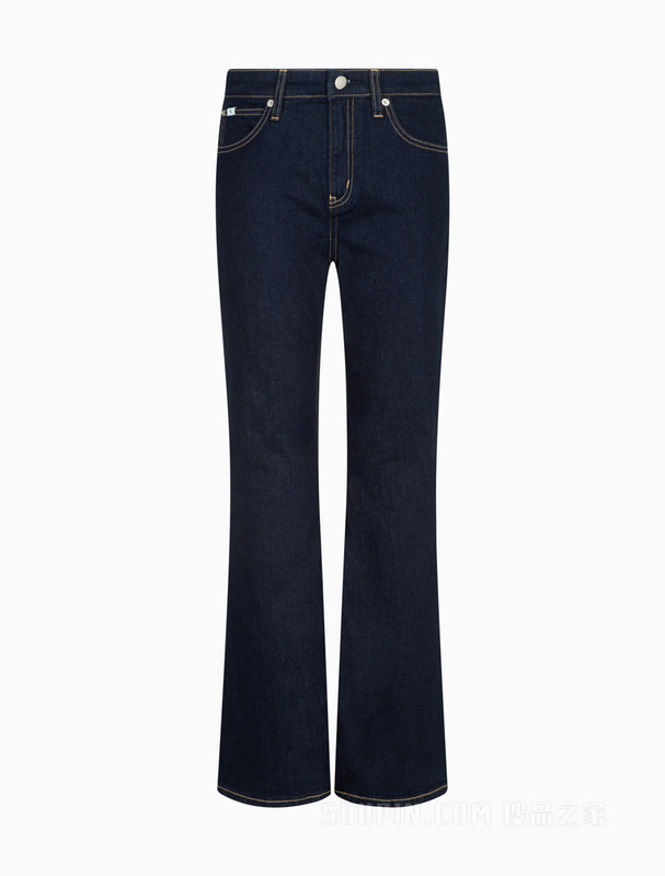 Calvin Klein 22春夏新款女士复古高腰直筒微喇水洗牛仔裤J218743