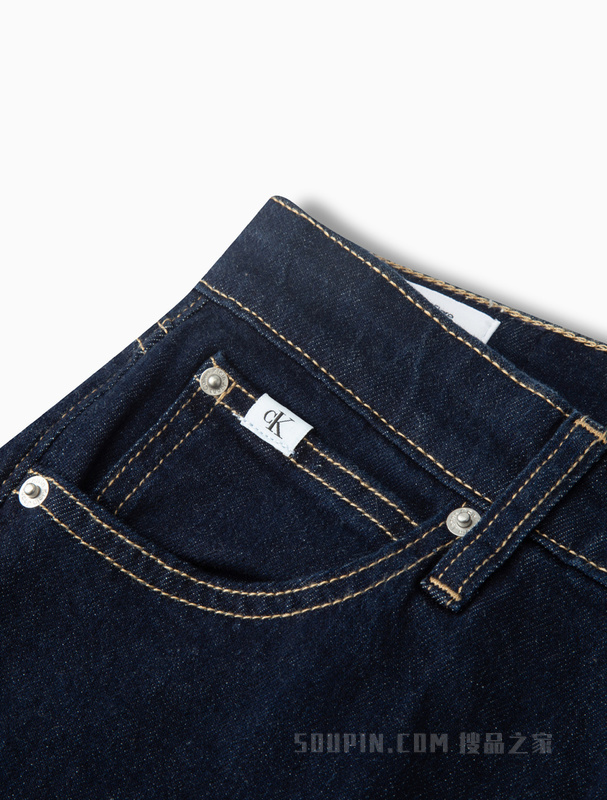Calvin Klein 22春夏新款女士复古高腰直筒微喇水洗牛仔裤J218743