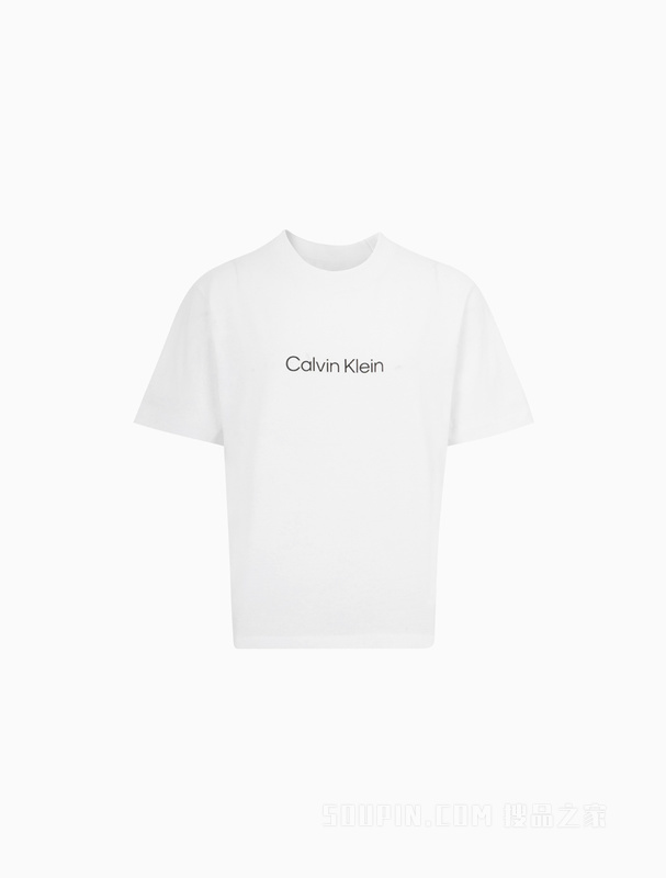 【JENNIE同款】Calvin Klein 22早秋女休闲纯棉印花宽松短袖T恤40WH113