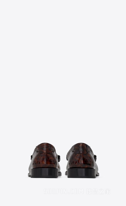 Le Loafer字母标志龟甲纹漆皮便士乐福鞋