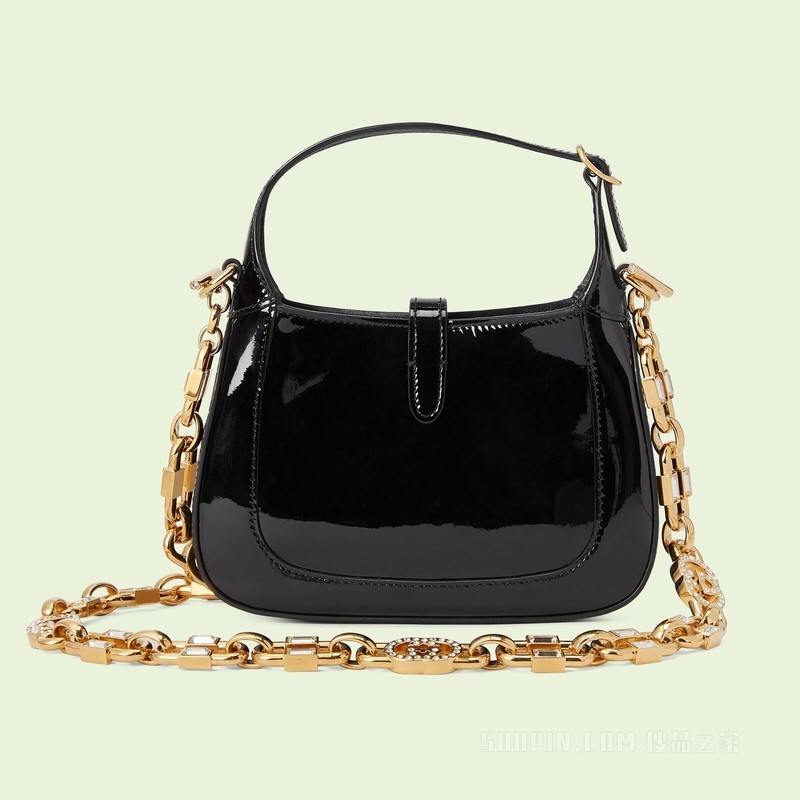 Jackie 1961系列迷你肩背包 黑色漆皮