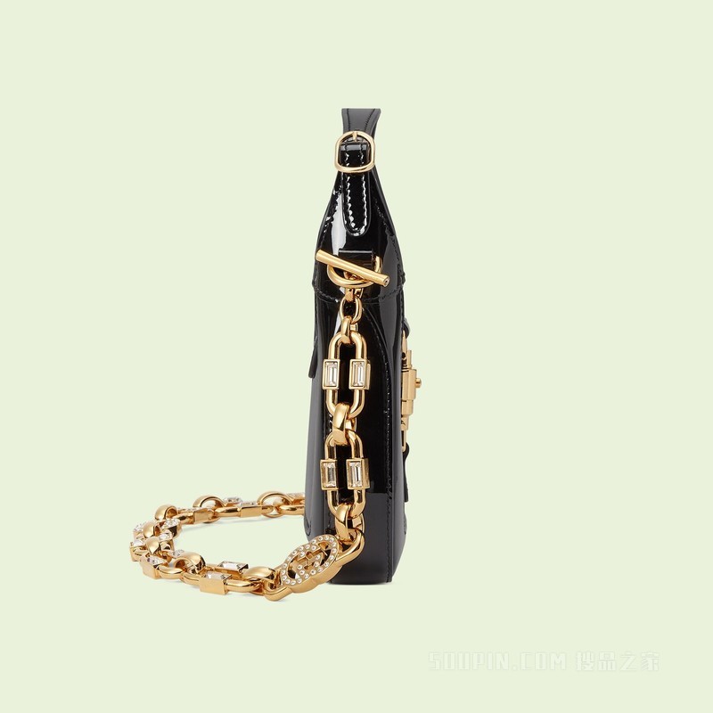 Jackie 1961系列迷你肩背包 黑色漆皮