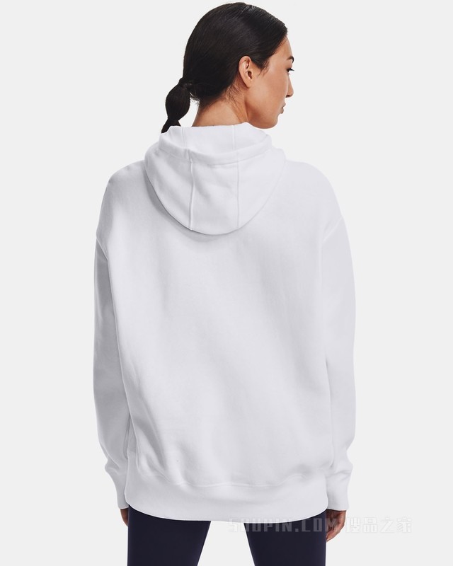 女士UA Rival Oversized抓绒连帽上衣