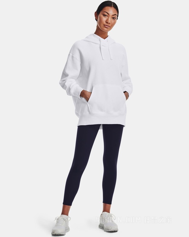 女士UA Rival Oversized抓绒连帽上衣