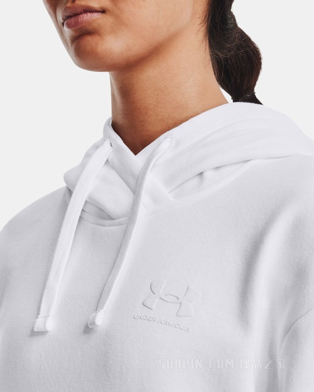 女士UA Rival Oversized抓绒连帽上衣