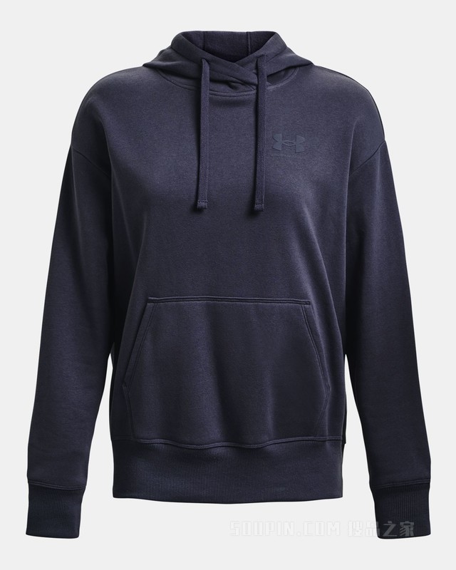 女士UA Rival Oversized抓绒连帽上衣