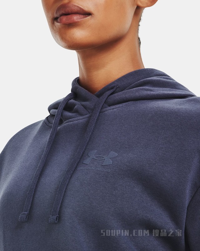 女士UA Rival Oversized抓绒连帽上衣