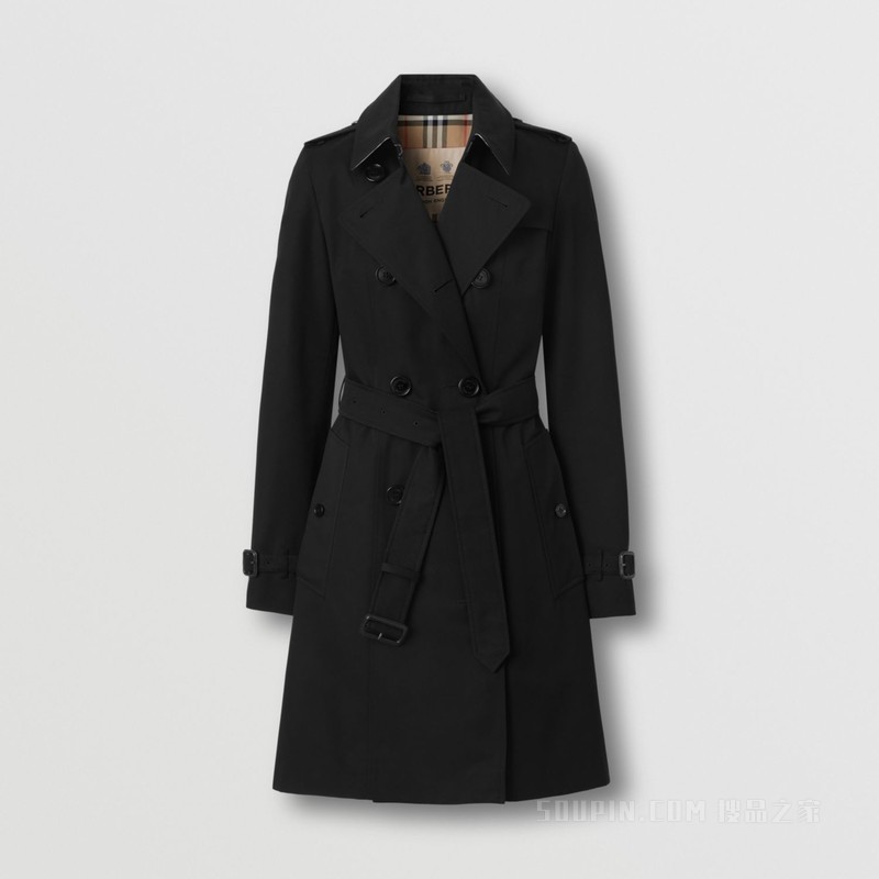 切尔西版型中长款 Heritage Trench 风衣 (黑色) - 女士