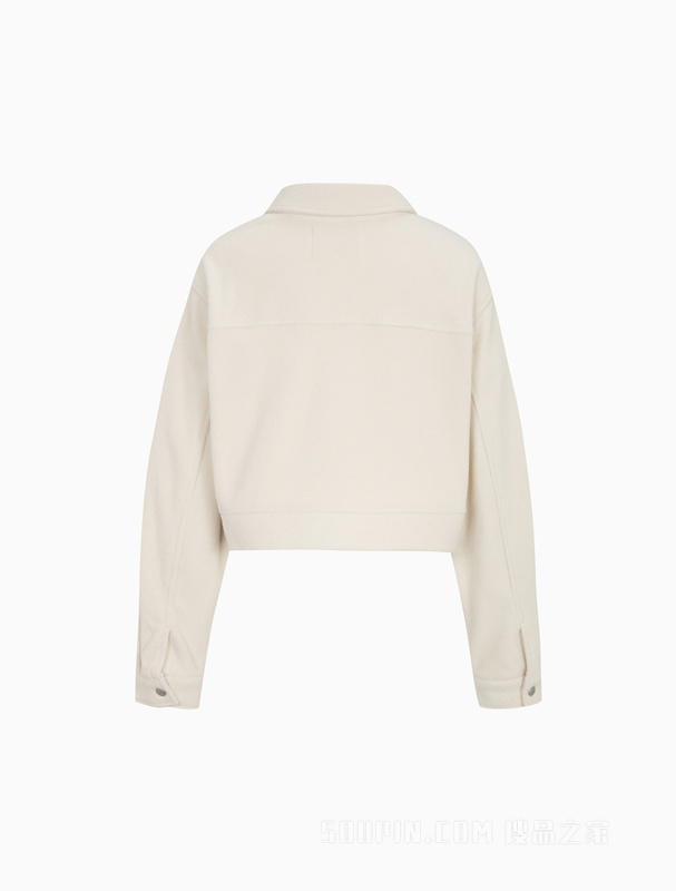 Calvin Klein 22早秋新款女士时尚翻领按扣刺绣舒适摇粒绒短款卫衣J219758