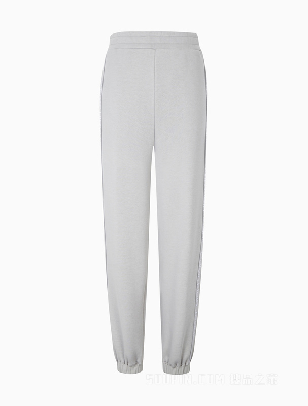 Calvin Klein 22早秋新款女士松紧腰LOGO织带束脚加绒针织休闲裤J219738