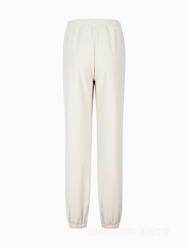 Calvin Klein 22早秋新款女士抽绳束脚交叠刺绣舒适抓绒针织休闲裤J219742