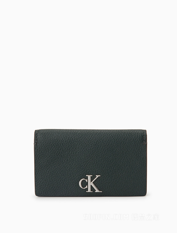 Calvin Klein 22早秋新款简约亮色LOGO多卡位牛皮折叠钱包DP1564