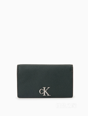 Calvin Klein 22早秋新款简约亮色LOGO多卡位牛皮折叠钱包DP1564