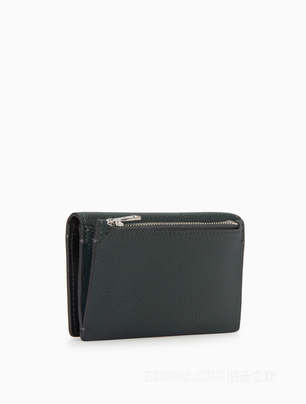 Calvin Klein 22早秋新款简约亮色LOGO多卡位牛皮折叠钱包DP1564