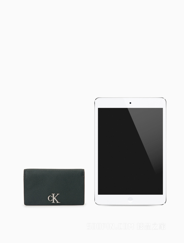 Calvin Klein 22早秋新款简约亮色LOGO多卡位牛皮折叠钱包DP1564