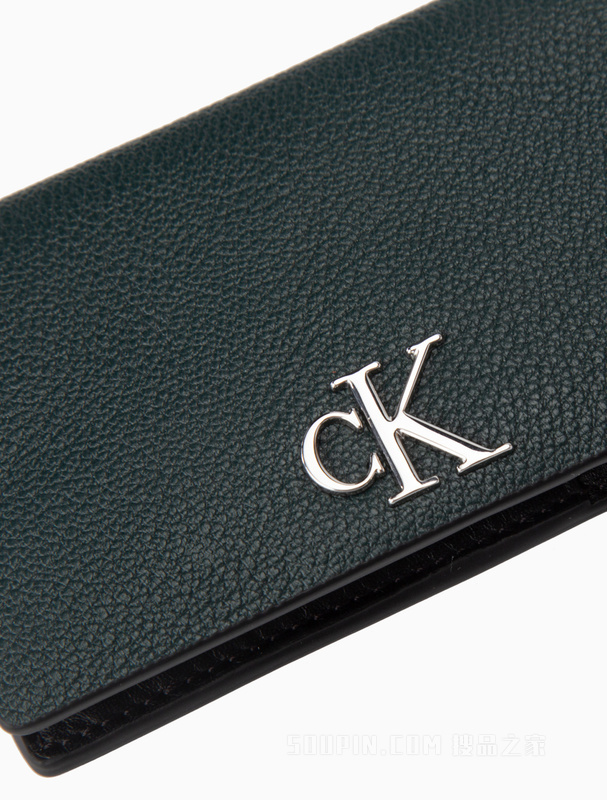 Calvin Klein 22早秋新款简约亮色LOGO多卡位牛皮折叠钱包DP1564