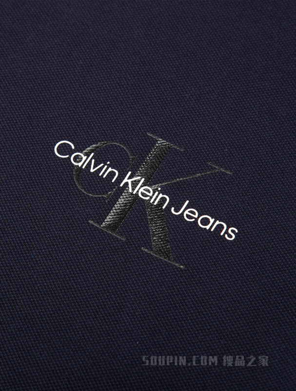 Calvin Klein 22早秋男士时尚镶边翻领交叠LOGO修身短袖POLO衫J320772