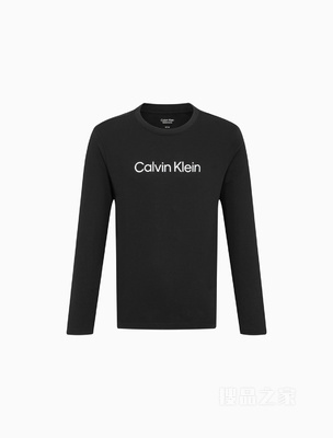 Calvin Klein 22早秋新款男士休闲圆领反光LOGO透气排汗长袖T恤4MS2K200