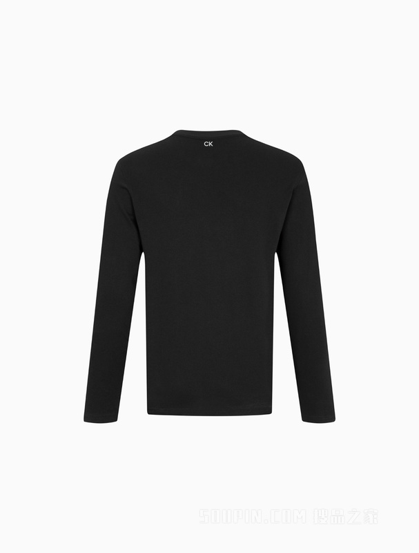 Calvin Klein 22早秋新款男士休闲圆领反光LOGO透气排汗长袖T恤4MS2K200