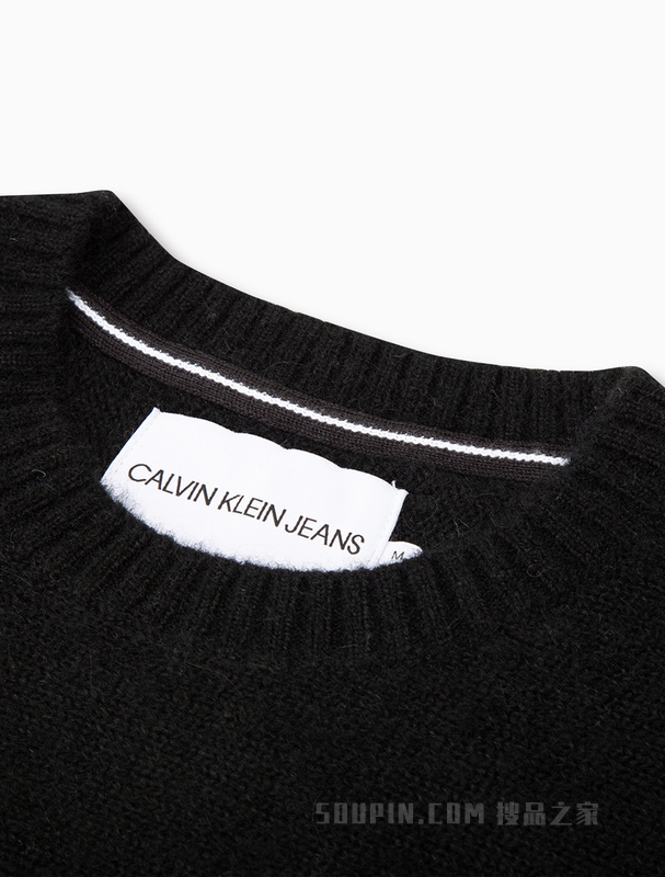 Calvin Klein 22早秋新款女士时尚LOGO提花混纺圆领针织毛衣J220991