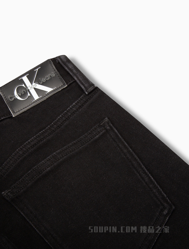 Calvin Klein 22早秋女时尚高腰修身直筒高弹力舒适磨绒牛仔裤J220847
