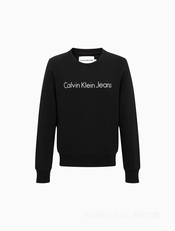 Calvin Klein 22早秋新款女士休闲圆领印花LOGO纯棉透气卫衣ZW01195