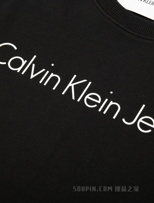 Calvin Klein 22早秋新款女士休闲圆领印花LOGO纯棉透气卫衣ZW01195