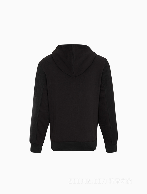 Calvin Klein 22早秋新款男士简约浮雕LOGO拉链连帽加绒卫衣ZM02091