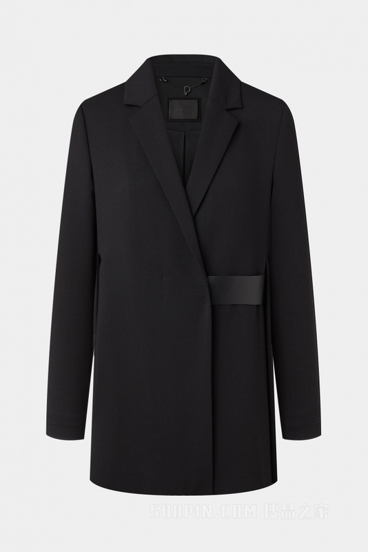 单侧皮带装饰造型西装